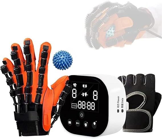 XYEJL Hand Rehabilitation Robot Gloves, Physiotherapy Rehabilitation Robotics Rehab Device for Stroke People Finger Wrist Training with Mirror Mode and Single Finger Training,LeftHand-S