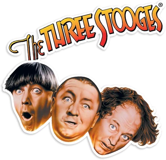 Popfunk Three Stooges and Logo Collectible Stickers.