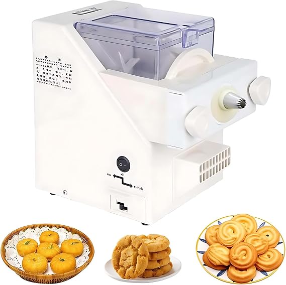 Biscuit Form Maker,Automatic Cookies Making Machine,50-60rpm/min Speed,180W Biscuit Maker incl 8 Different Nozzles and 6 Types of Biscuit Molds DIY Baking Biscuit Maker