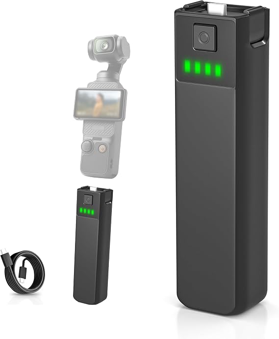 5000mAh Fast Charging Battery Handle for DJI Osmo Pocket 3 | for DJI osmo Pocket 3 and Xtra Muse,Built-in 22.5W Fast Charge and Reserved 1/4 Thread
