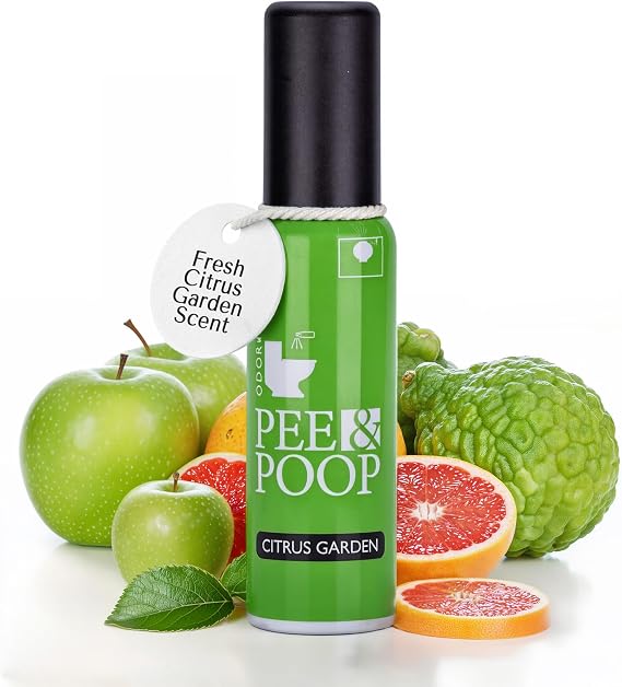 AROMELY Pee & Poo Toilet Odor Control | Before You Go Toilet Spray | Citrus Garden Essential Oil Blend | Pocket Travel Bathroom Spray for Office, Cruise, Hotel & Shared Restrooms | 60ml