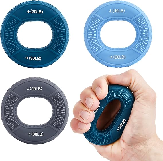 Hand Grip Strengthener, Grip Strength Trainer, Fingers Exerciser - Silicone Rings for Muscle Training Sports Rock Climbing Finger Rehabilitation Training,Hand & Wrist Muscles Trainer Stress Relief,5