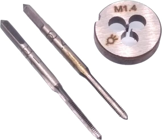 Yodaoke HSS M1.4 x 0.3mm Taper and Plug Tap and M1.4 x 0.3mm Die Metric Thread Right Hand