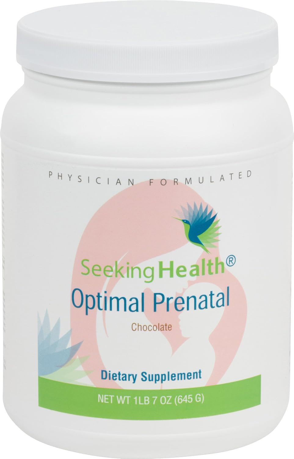 Seeking Health Optimal Prenatal Powder, Chocolate Flavor, Bioavailable B12 and Folate, Ginger and Active B6, Helps Support Healthy Pregnancy and Fetal Development, Vegetarian Formula 15 Servings