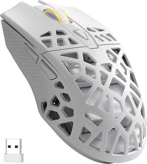 LTC GM023 Tri-Mode Wireless Gaming Mouse, 79g Ultra-Light Honeycomb Ergonomic Gaming Mouse, 2.4Ghz/BT/Wired, 6-Level DPI 8000, 6 Programmable Buttons, Pro Software