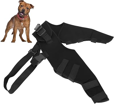 Dog Knee Brace, Pet Knee Pads, Stability Soft SBRM, HJ25 Rear Double Leggings Black