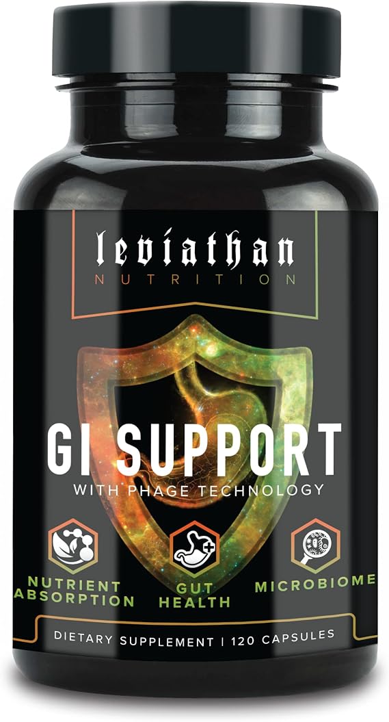 Leviathan Nutrition GI | Promotes Healthy Gut Health & Gut Bacteria - MicroBiome Bloating Balance Probiotic & Intestinal Lining Health with Zinc-L-Carnosine, Butyrate, DGL Supplement - 120 Capsules