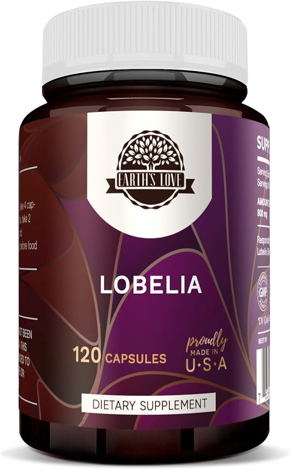 Earth's Love - Lobelia 120 Capsules, 375 mg, Responsibly farmed Lobelia Dried Herb (120 Capsules)