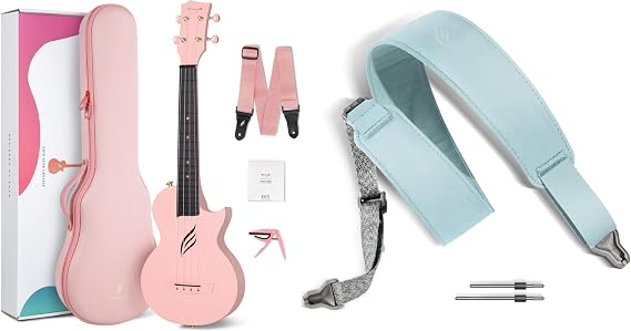 Enya Concert Ukulele Nova U 23 Carbon Fiber Travel Ukulele with Beginner Kit & enya Magnetic Strap