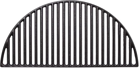 Kamado Joe Durable Half-Moon Cast Iron Cooking Grate with Grill Grate Lifter for Classic Joe 18-inch Charcoal Grill and Smokers in Black, Model KJ-HCICG