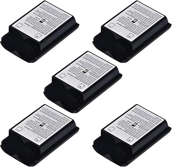 5 Pack Battery Pack Cover for Xbox 360 Wireless Controller, Replacement Battery Pack Cover Shell Case for Xbox360 (Black)