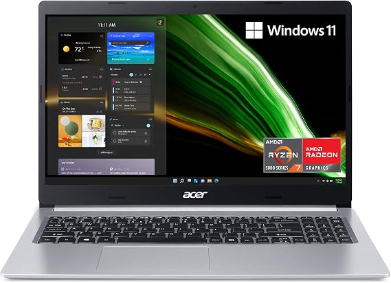 acer Aspire 5 A515-45-R8K1 Slim Laptop | 15.6" Full HD IPS | AMD Ryzen 7 5700U Octa-Core Mobile Processor | AMD Radeon Graphics | 8GB DDR4 | 512GB NVMe SSD | WiFi 6 | Backlit KB | Windows 11 Home