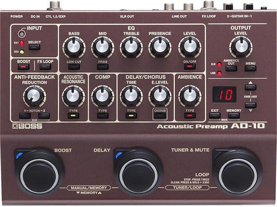 BOSS Acoustic Guitar Hardware (AD-10), Brown, Standard