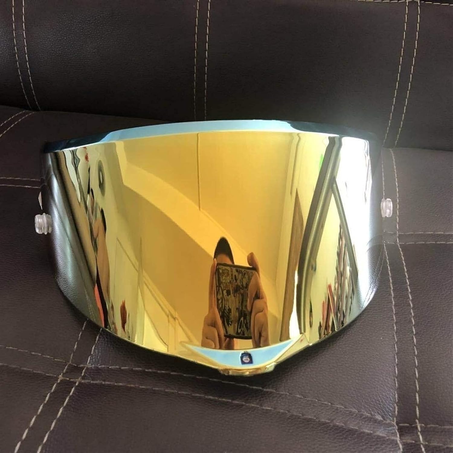 Motorcycle Helmet Visor Lens, Full Face UV Protection PC Motorcycle Fit Compatible with A-G-V PI-STA GP R，Corsa R 70th AnniversaryBlueGold