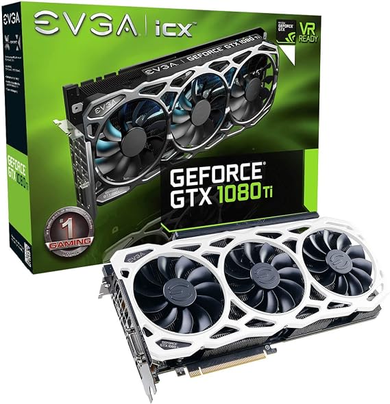 EVGA GeForce GTX 1080 Ti FTW3 Elite Gaming White 11GB 12GHz GDDR5X iCX Technology - 9 Thermal Sensors & RGB LED G/P/M Graphic Cards 11G-P4-6797-K1