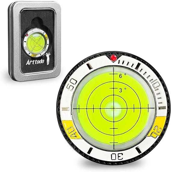 Golf Ball Marker for Putting Green, High Precision Horizontal Bubble, Putting Training Aid Golf Accessories Tool, Golf Gifts for Men Women