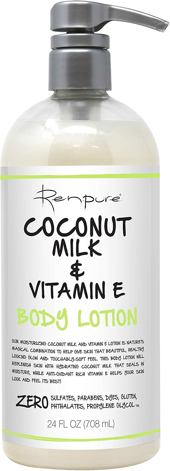 Renpure Originals Coconut Milk & Vitamin E Body Lotion, 24 Ounce