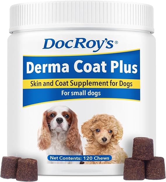 Doc Roy's Derma Coat Plus Omega 3-6-9 Soft Chews for Small Dogs, 120ct