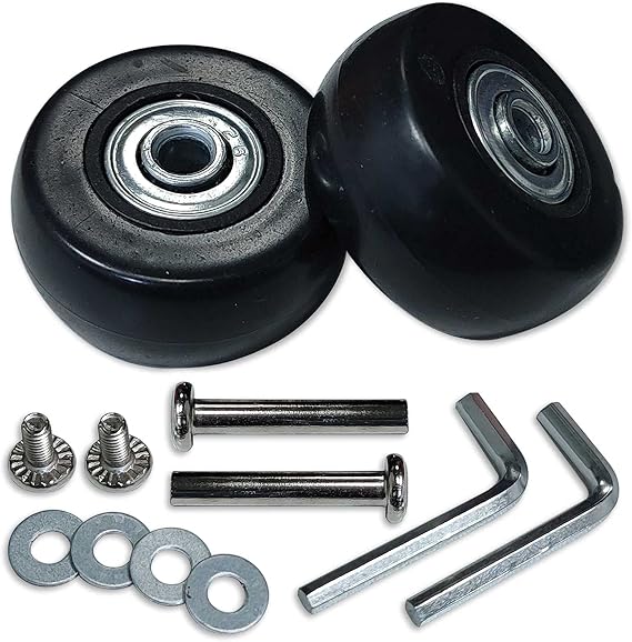 Luggage Suitcase Replacement Wheels OD 40mm Repair Kit Axles Rubber Metal (40mm x 18mm x 6mm)