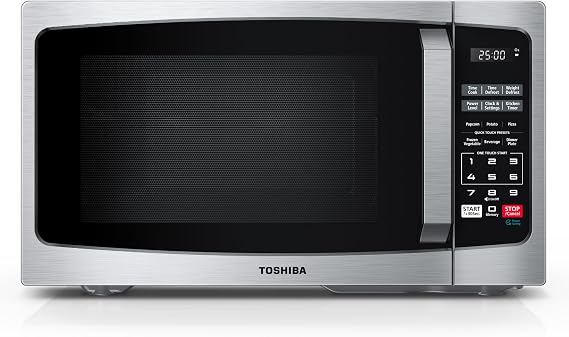 TOSHIBA Microwave Oven, 0.9 Cu.Ft, 900W, Stainless Steel