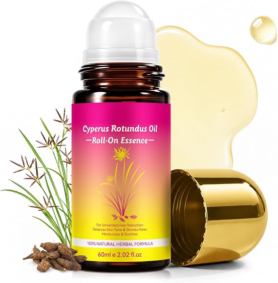 Cyperus Rotundus オイルロールオン 脱毛用 不要な毛髪を減らす 毛穴縮み 潤いのある肌へ ナチュラル&軽量フォーミュラ アフターシェーブケア 2FL OZ