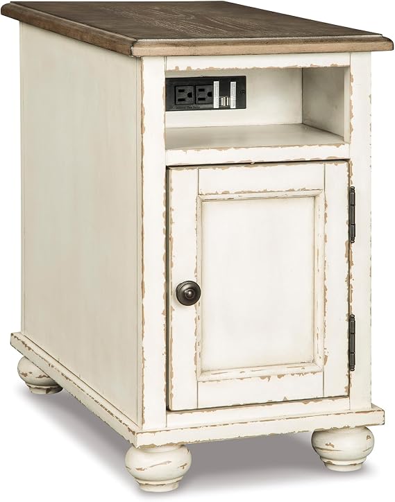 Signature Design by Ashley Realyn Chair Side End Table White/Brown
