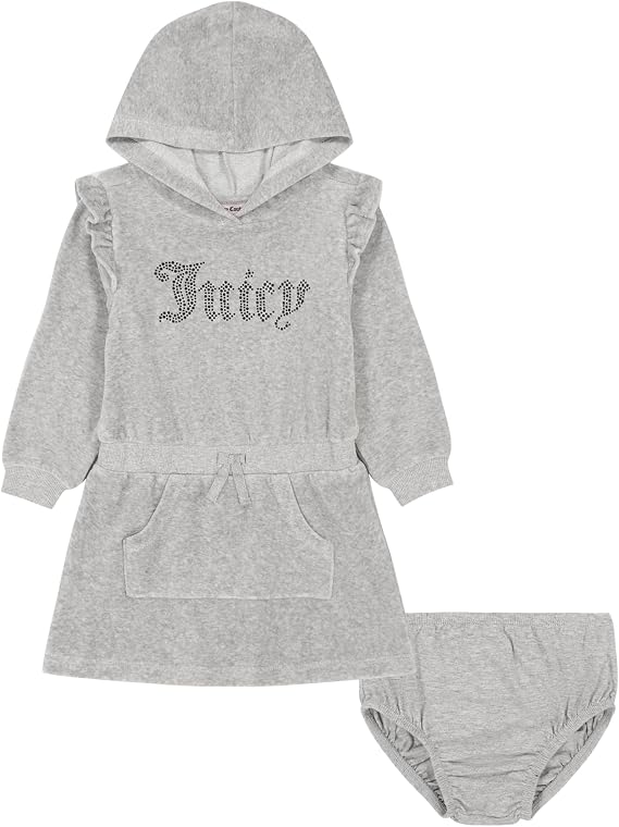 Juicy Couture Girls' Velour Hoodie Dress