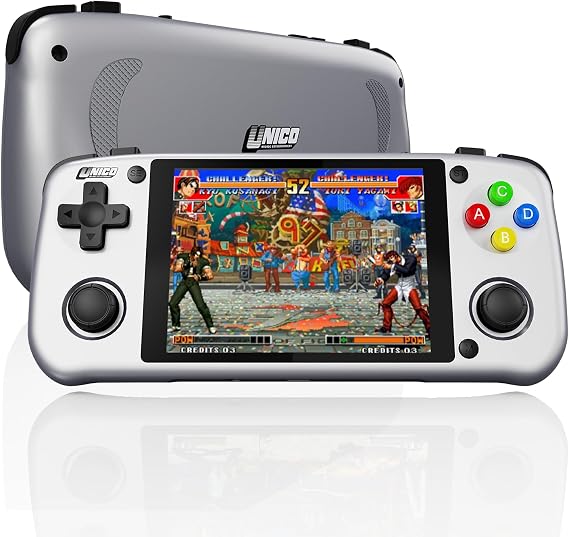 UNICO Handheld Game Console, Portable Pocket Player, Pre-Loaded 40 SNK Classic Games, Including King of Fighters, Metal Slug, etc., 4" IPS Screen, 720*960 Resolution, 3500mAh Rechargeable Battery