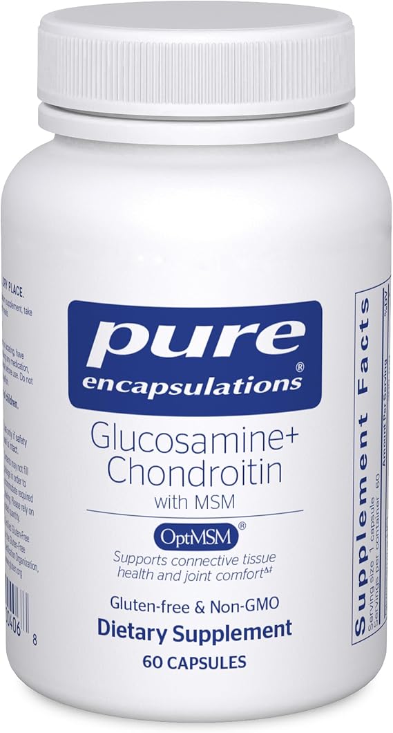 Pure Encapsulations Glucosamine Chondroitin with MSM, 60 Capsules | Supports Joint Health and Normal Cartilage Formation*, Maintains Enzyme Activity, Gluten-Free and Non-GMO