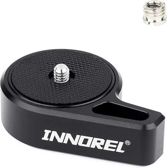 Top Speed Quick Release Plate-INNOREL TS9 Quick Release Camera Baseplate with 1/4"-3/8" Screw only 120g,for Tripod Head DSLR Stabilizer Slider Jib