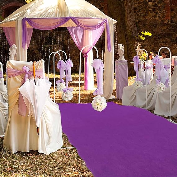 Purple Aisle Runners Wedding Accessories Indoor Outdoor Carpet Runner Rugs for Step and Repeat Display, Ceremony Parties Events Decoration