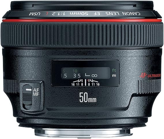 Canon EF 50mm f/1.2L USM | f/1.2 aperture with USM autofocus and aspherical element for portraits, low-light and professional photography