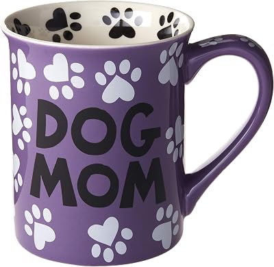 Enesco 4026112 Our Name is Mud Dog Mom Stoneware Mug, 16 oz., Multicolor
