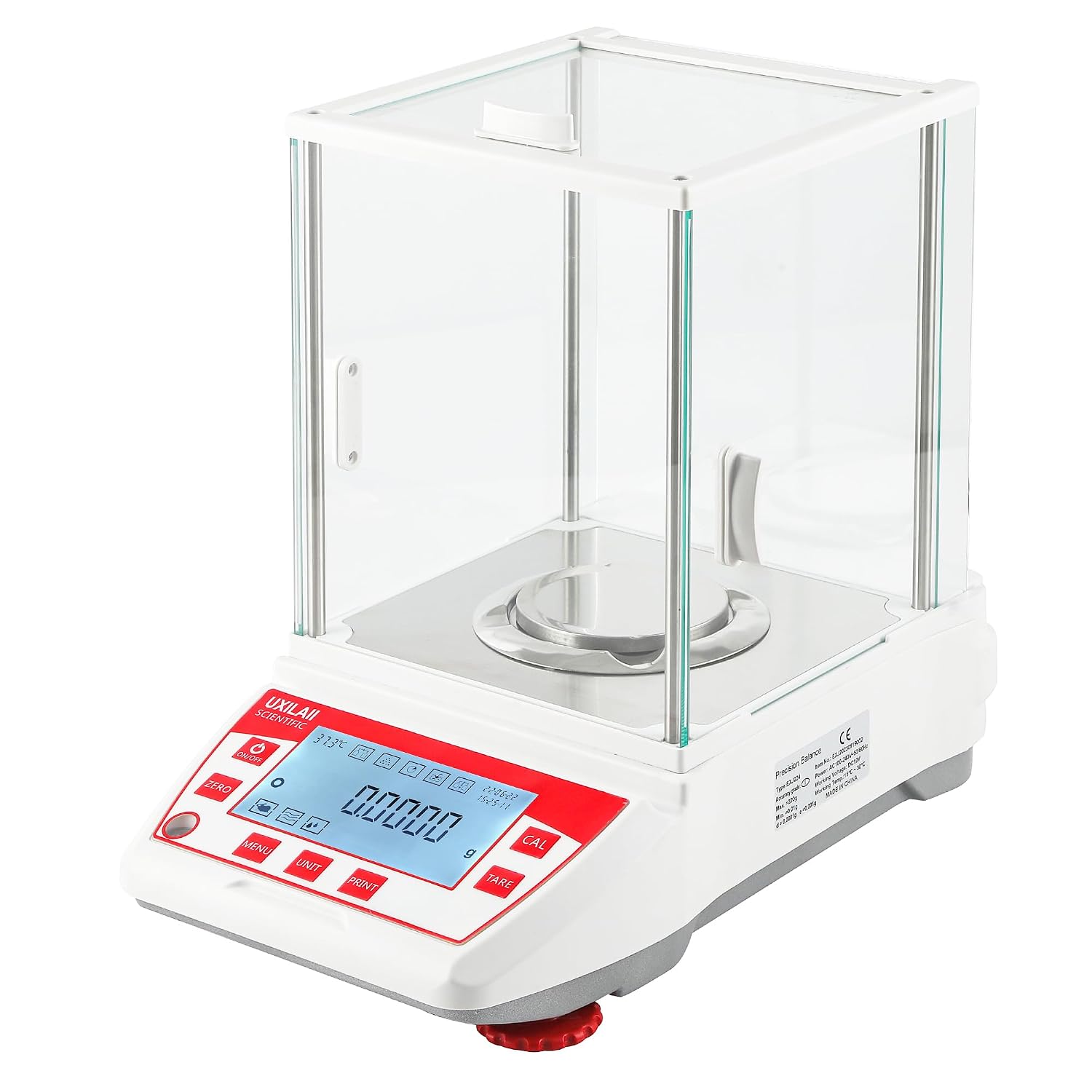 Analytical Balance 120g 0.1mg GN mg Unit Precision Lab Scale 0.0001g Digital Analytical Scale RS232 Interface Laboratory Electronic Balance LCD Display with Glass Windshield