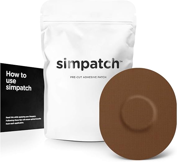 SIMPATCH Universal Adhesive Patch, Brown, 25-Pack, CGM Tape | Waterproof Adhesive