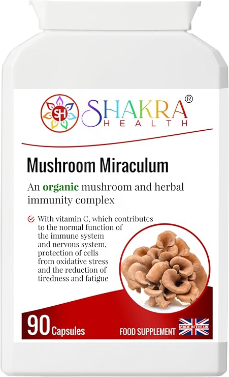 Mushroom Miraculum | Spiritually Mindful Complex of Potent Organic 'Shroom Ingredients Including Chaga, Shittake & More | Spiritually Aligned Supplements. Shakra Health