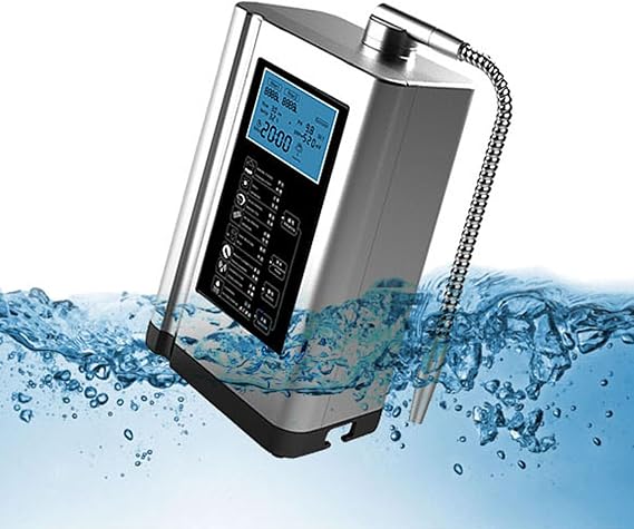 Alkaline Water Ionizer, Up to -600mv Orp, Ph 3.5-10.5 Water Purifier, Home Alkaline Water Filter with 7 Water Settings, 8000 Liters per Filter, Automatic Cleaning, Smart Voice,silver-220V