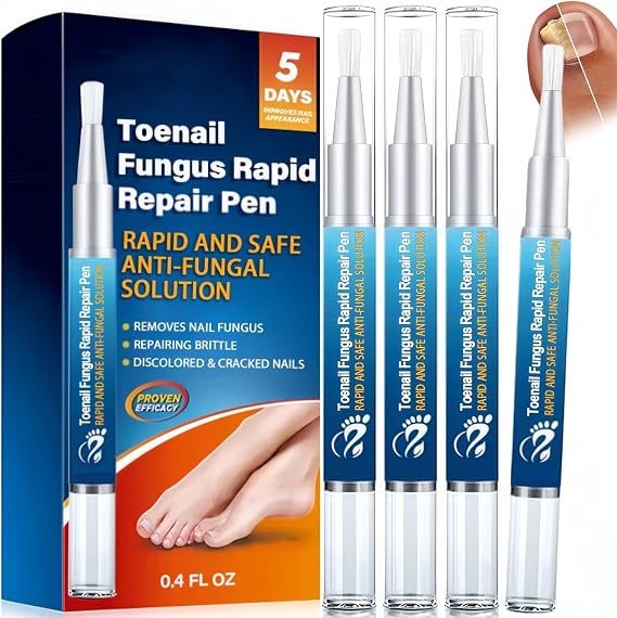 4Pcs Fungal Nail Treatment Pens – Effective Fingernai & Toenail Fungus Treatment and Repair Essence, Strengthens & Restores Nails - Fungal Nail Pen Applicator, Fast-Acting Anti-Fungal Care