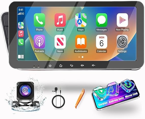 for Audi Q5 2008-2017(Base)(LHD) CarPlay Android Auto Navigation Stereo GPS Radio Camera Display 10.33" QLED Touchscreen Headunit Tablet Pad Media Player, if Applicable Octa Core 6G+128G