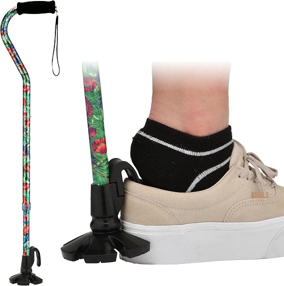 NOVA Shoe Horn Cane Tip, Walking Cane Accessories for Stability and Comfort, Slip On Walking Stick with Shoe Horn Attachment