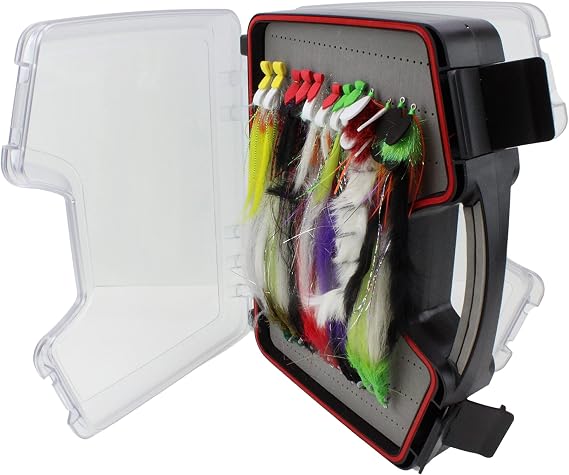 Wild Water Fly Fishing Mega Freshwater/Saltwater Assortment, 60 Flies with Wild Water's Large Fly Suitcase