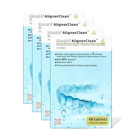 iSonic AlignerClean Denture Retainer Cleaner Tablets, 192 Ct 4-Pack