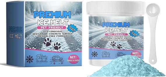Ice Melt Pet-Safe, Pet Friendly Salt for Ice and Snow, Ice Melt Safe for Concrete, Driveway & Sidewalk, Snow Melt, Rock Salt, Non-Tracking & Long-Lasting (1PC)