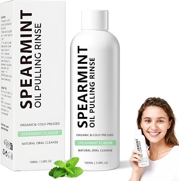 Cold-Pressed Coconut Oil, Powerful Organic Peppermint Oil for Mint Mouthwash, Freshness Breath (1)