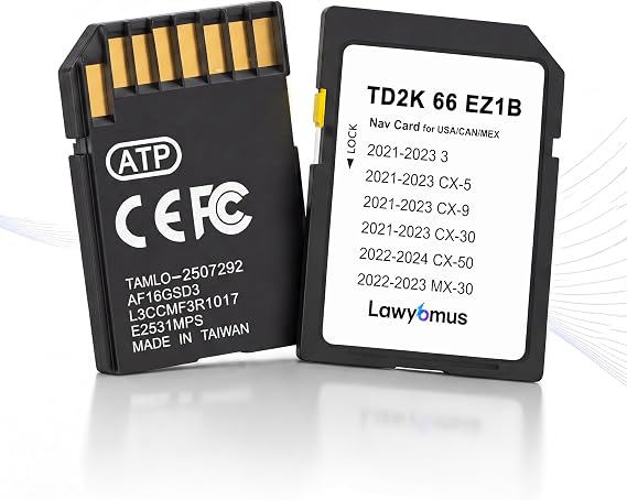 TD2K66EZ1B Mazda Navigation SD Card Compatible with 2021-2023 CX5 CX9 CX30 Mazda 3, 2022-2024 CX50, 2022-2023 MX-30 - Offline North America Maps - Enables HUD & Speed Sign Recognition - Plug and Play