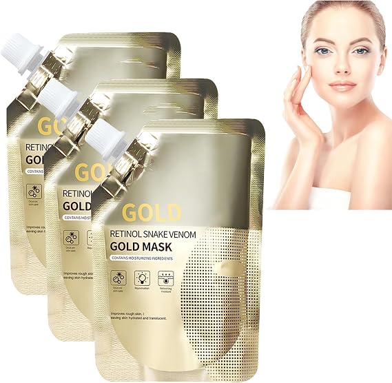 Golden Mask, Retinol Snake Venom Mask, Moisturizingmask, Removing Black-Headedmask, Oil Control, Moisturizing, Whitening and Nourishing, Cleaning Pores (3PC)