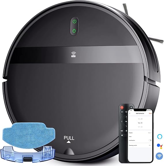 Kilgone Robot Vacuum and Mop Combo with Smart 3D Avoidance | Hands-Free Cleaning on Hard Floors & Carpets | Powerful Suction & Tangle-Free for Pet Hair | App/Wi-Fi/Alexa Control, Self-Charging