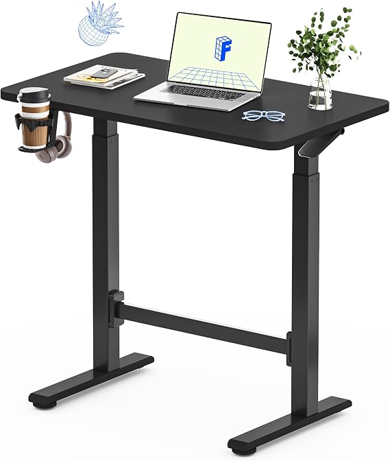 FLEXISPOT H7 Plus Mobile Standing Desk, Pneumatic Adjustable,One-Piece 32"