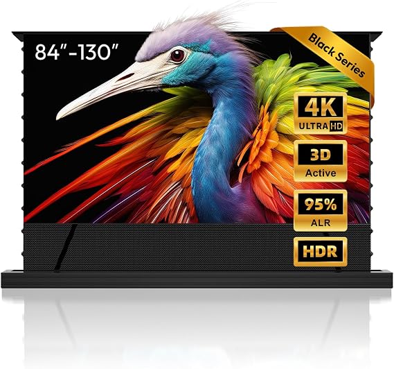 NothingProjector Motorized ALR Screen for Ultra Short Throw Projector, 100" | 95% Ambient Ceiling Light Rejecting, Floor Rising, 4K/8K UHD Active 3D, Anti Daylight for UST, Electric Retractable Automatic