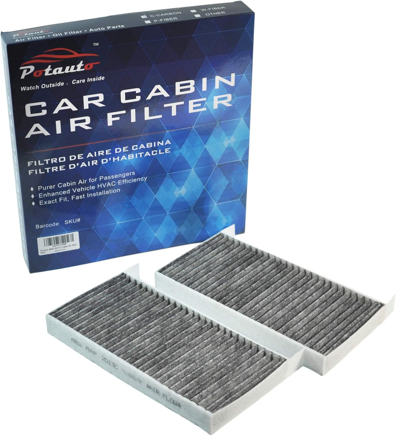 POTAUTO MAP 2013C (CF11172) Activated Carbon Car Cabin Air Filter Replacement for DODGE NITRO, JEEP LIBERTY